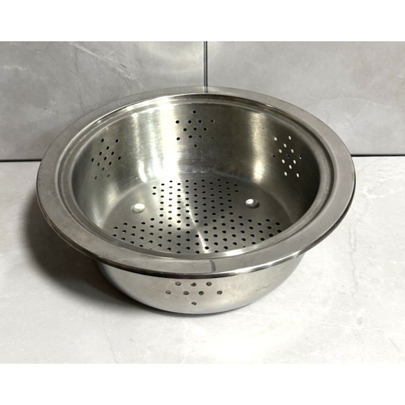 Vintage Chantal 9 Qt Stockpot w/ Steamer Insert #33-240S White Enamel Germany - Picture 4 of 10